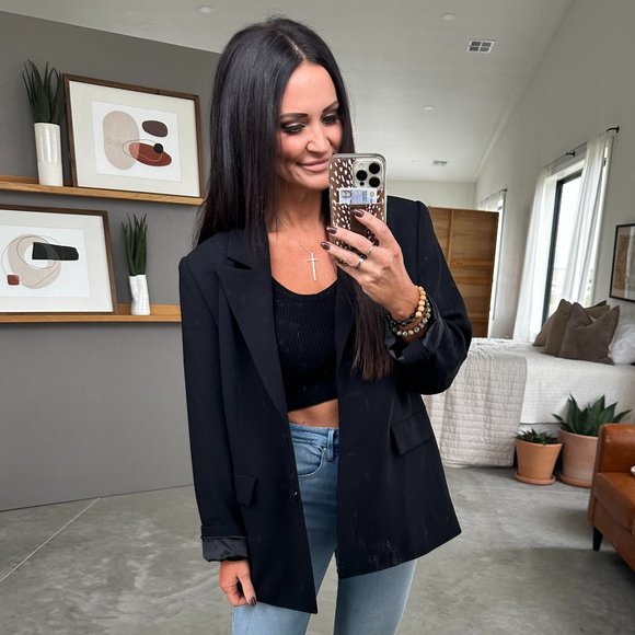 Good American Jackets & Blazers - Good American Oversized Black Blazer Size 1/2 or Size Small